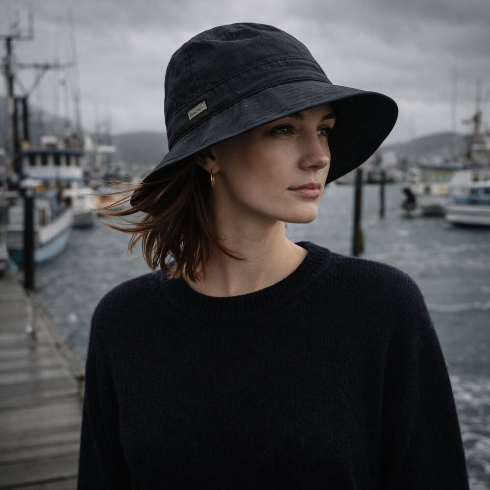 Forester Portland Oregon GORE-TEX® Bucket Hat | Made in USA | Black | Medium